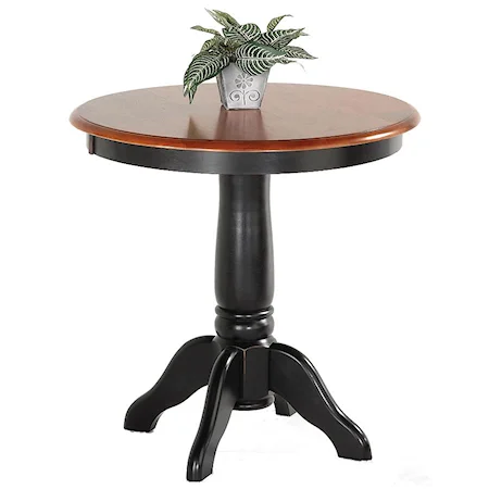 Pedestal Solid Hardwood Pub Table